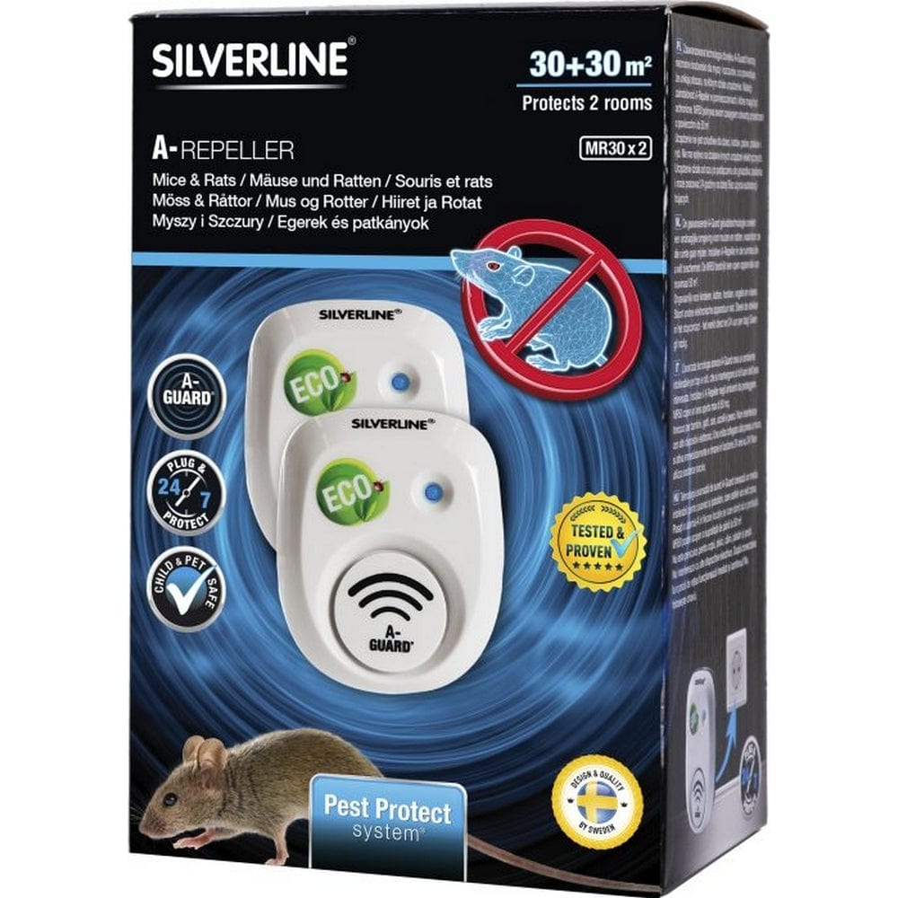 Silverline Avskräckare Mus &amp; Råtta Mr30 2st SKU MLC-25304 EAN 7350007336590