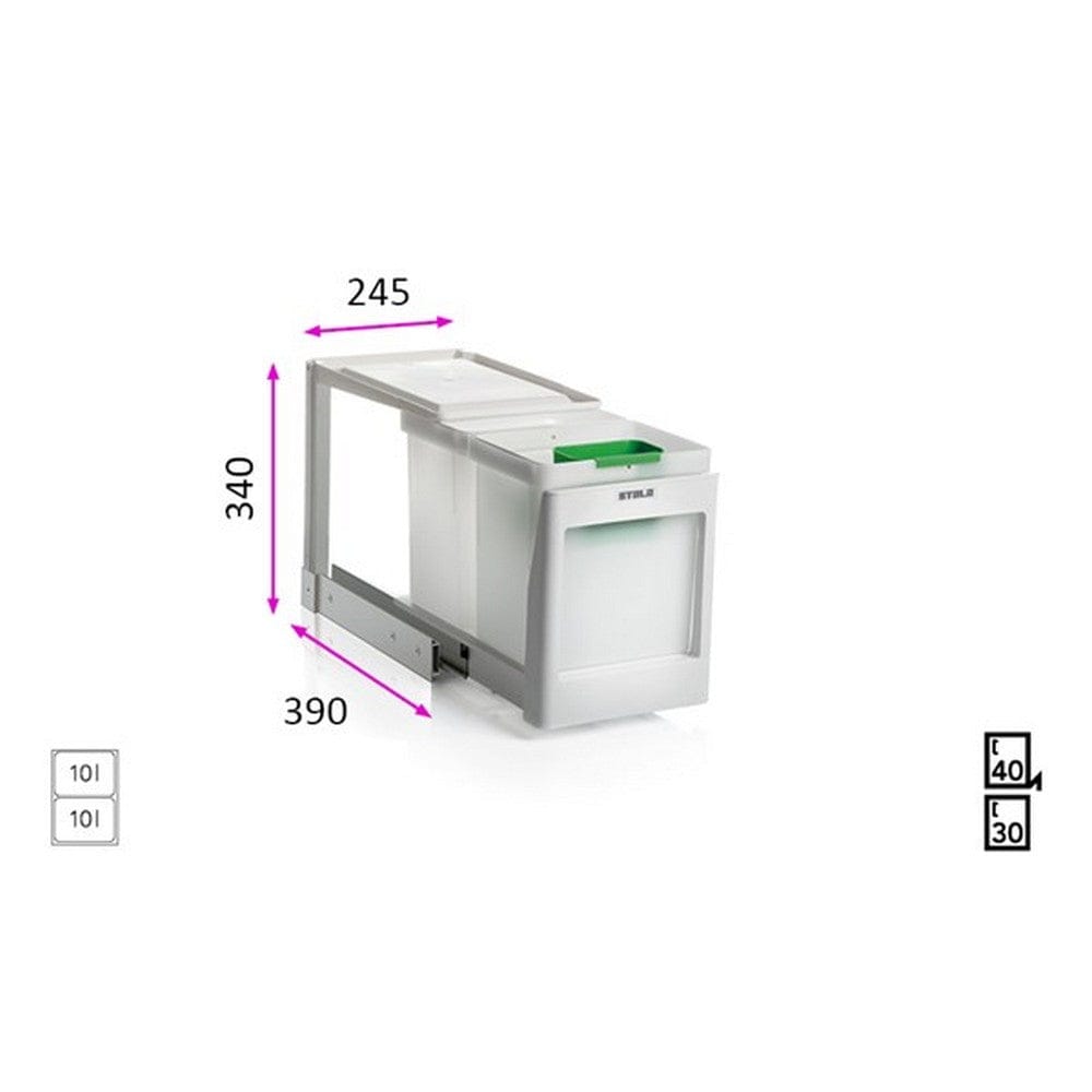 Stala Källsortering EkoLine 2x10 Med lock SKU STA-EKO-2PK EAN 6417791162185