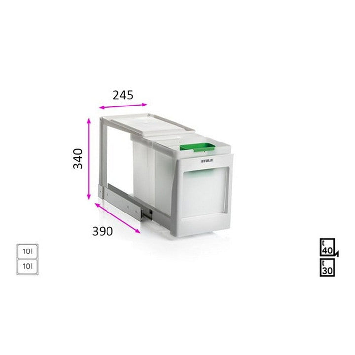 Stala Källsortering EkoLine 2x10 Med lock SKU STA-EKO-2PK EAN 6417791162185
