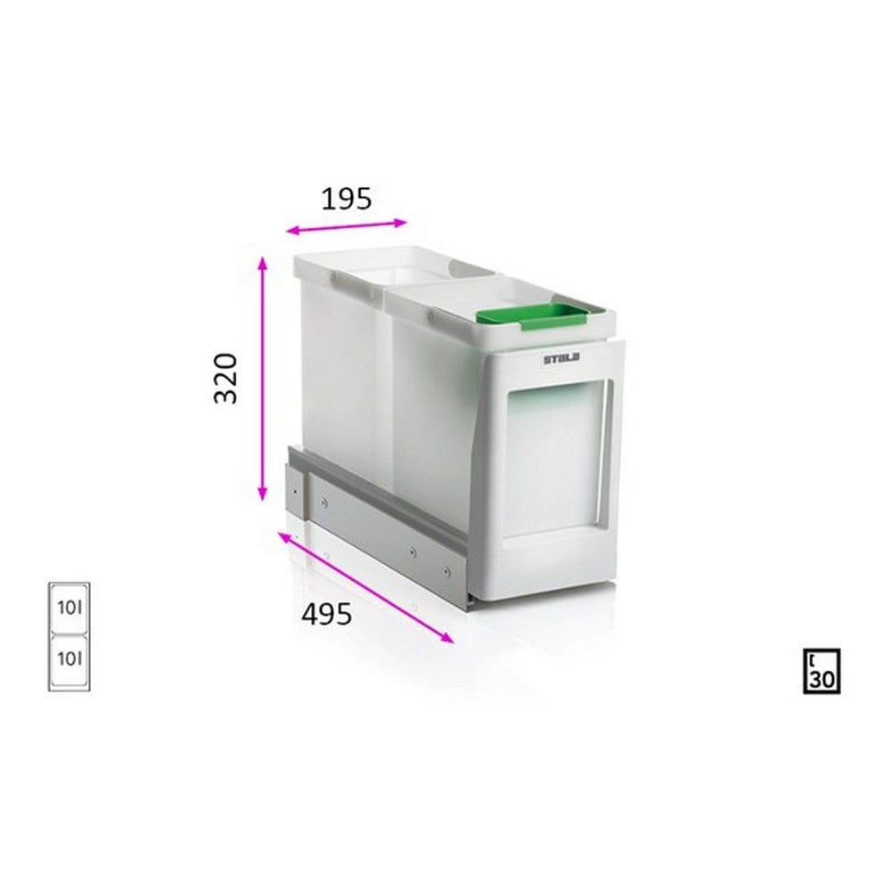 Stala Källsortering EkoLine 2x10 Utan lock SKU STA-EKO2-1 EAN 6417791162291