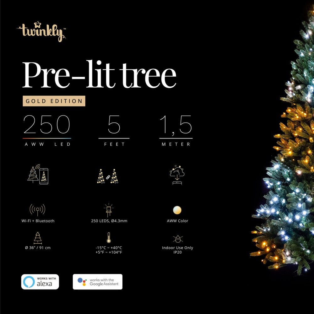 Twinkly Julgran Prelit Tree AWW LED Gen.II Gold Special Edition SKU EAN
