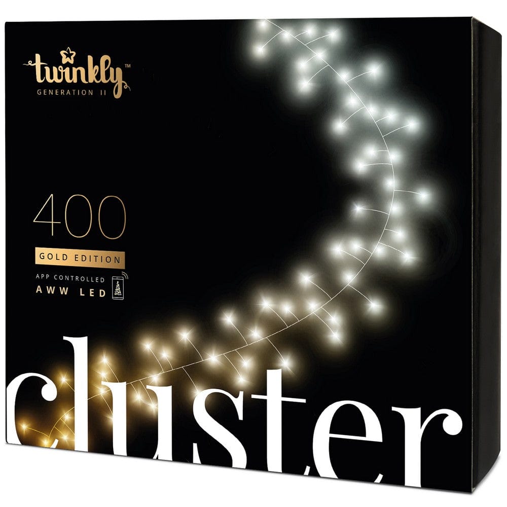 Twinkly Ljusslinga Cluster 400 AWW LED Gen.II Gold Edition SKU ORD-TWC400GOP-BEU EAN 8056326672805