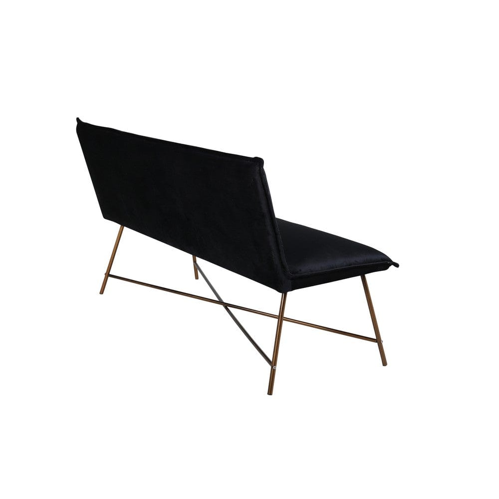 Venture Home Pippi 2-sitssoffa – svart sammet/koppar – produktbild 2