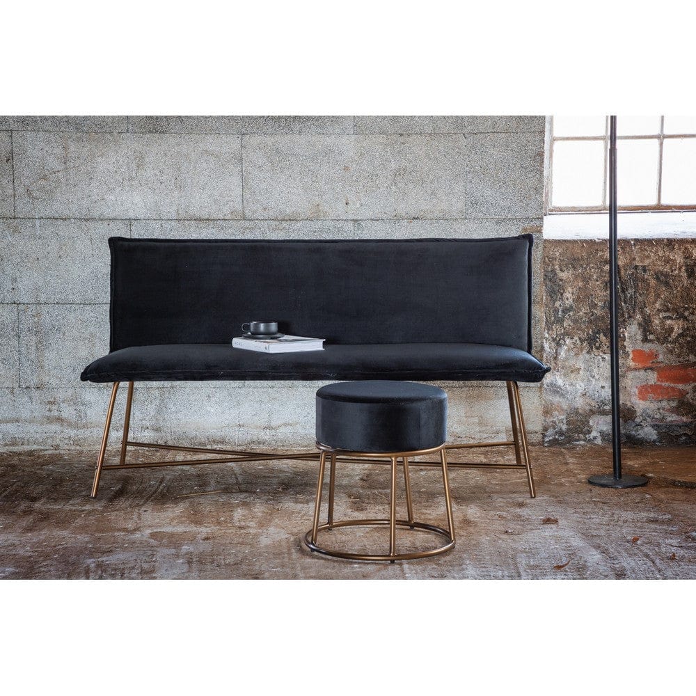 Venture Home Pippi 2-sitssoffa – svart sammet/koppar – produktbild 4