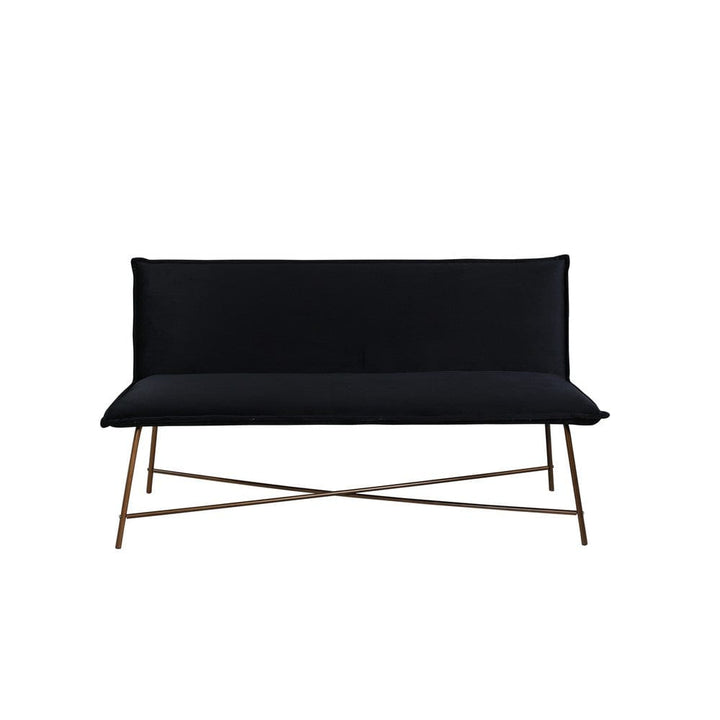 Venture Home Pippi 2-sitssoffa – svart sammet/koppar – produktbild 1