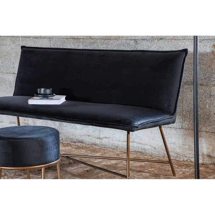 Venture Home Pippi 2-sitssoffa – svart sammet/koppar – produktbild 3