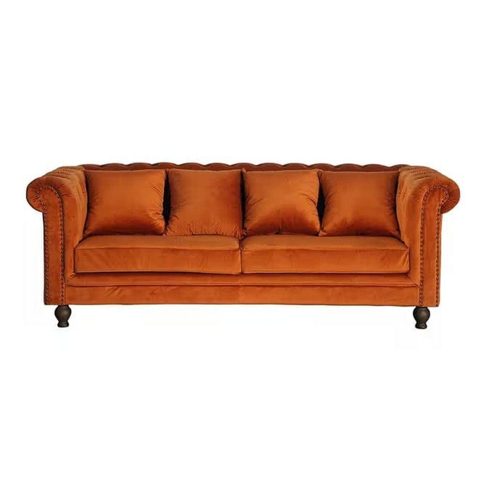 Venture Home 3-sitssoffa Velvet Sammet Orange SKU VEN-19936-866 EAN 7350107085145