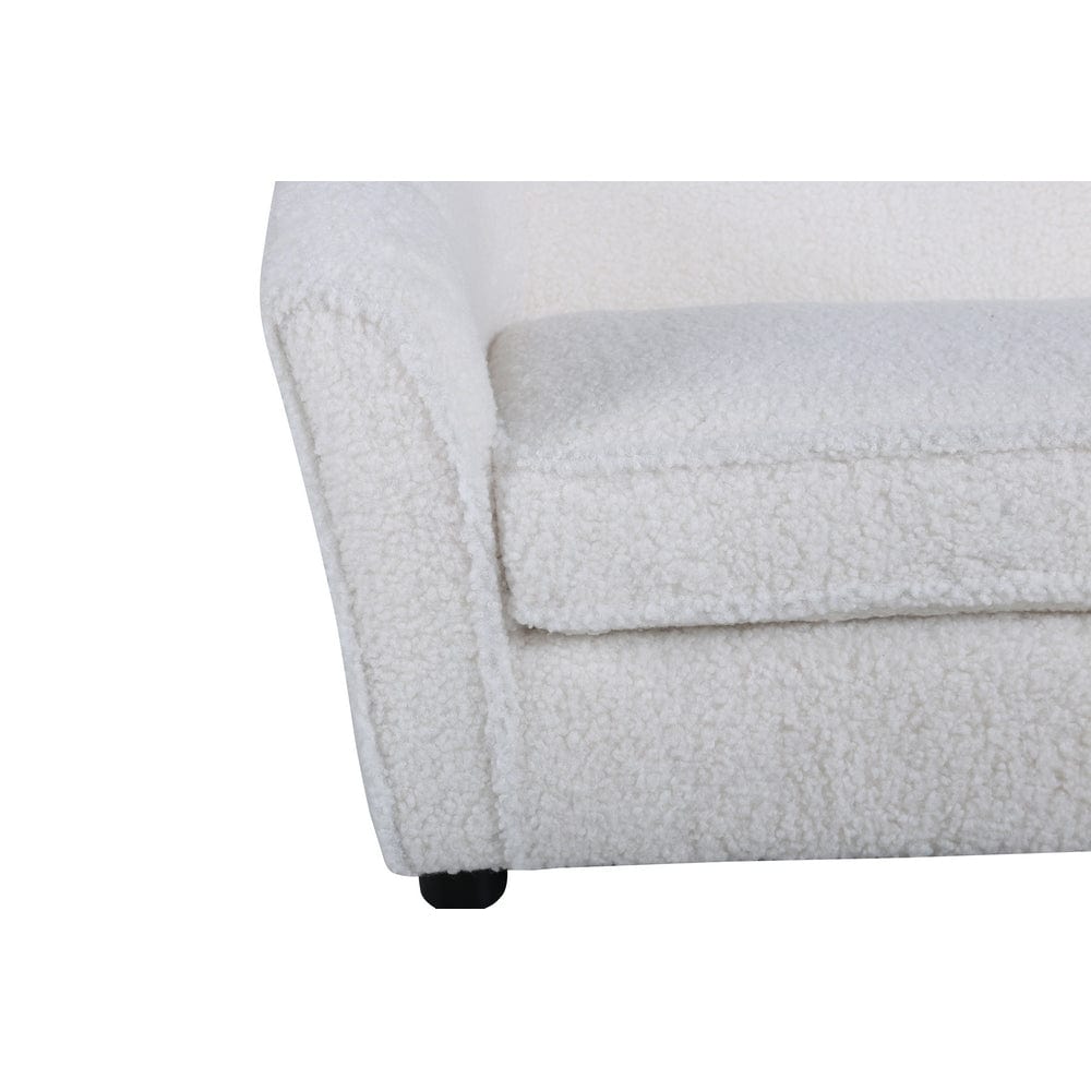 Venture Home Barnsoffa Måna Vit Teddy SKU VEN-15551-000 EAN 7350118417690