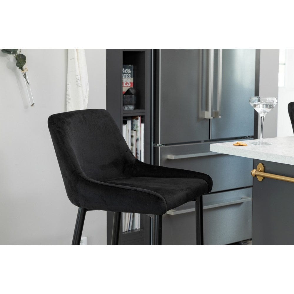 Venture Home Barstol Plaza Svart Velvet 2-pack SKU VEN-17704-888 EAN 7350107089525
