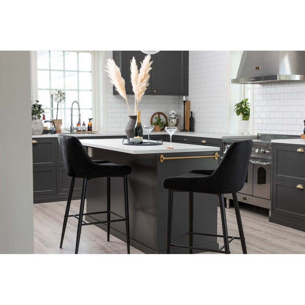 Venture Home Barstol Plaza Svart Velvet 2-pack SKU VEN-17704-888 EAN 7350107089525