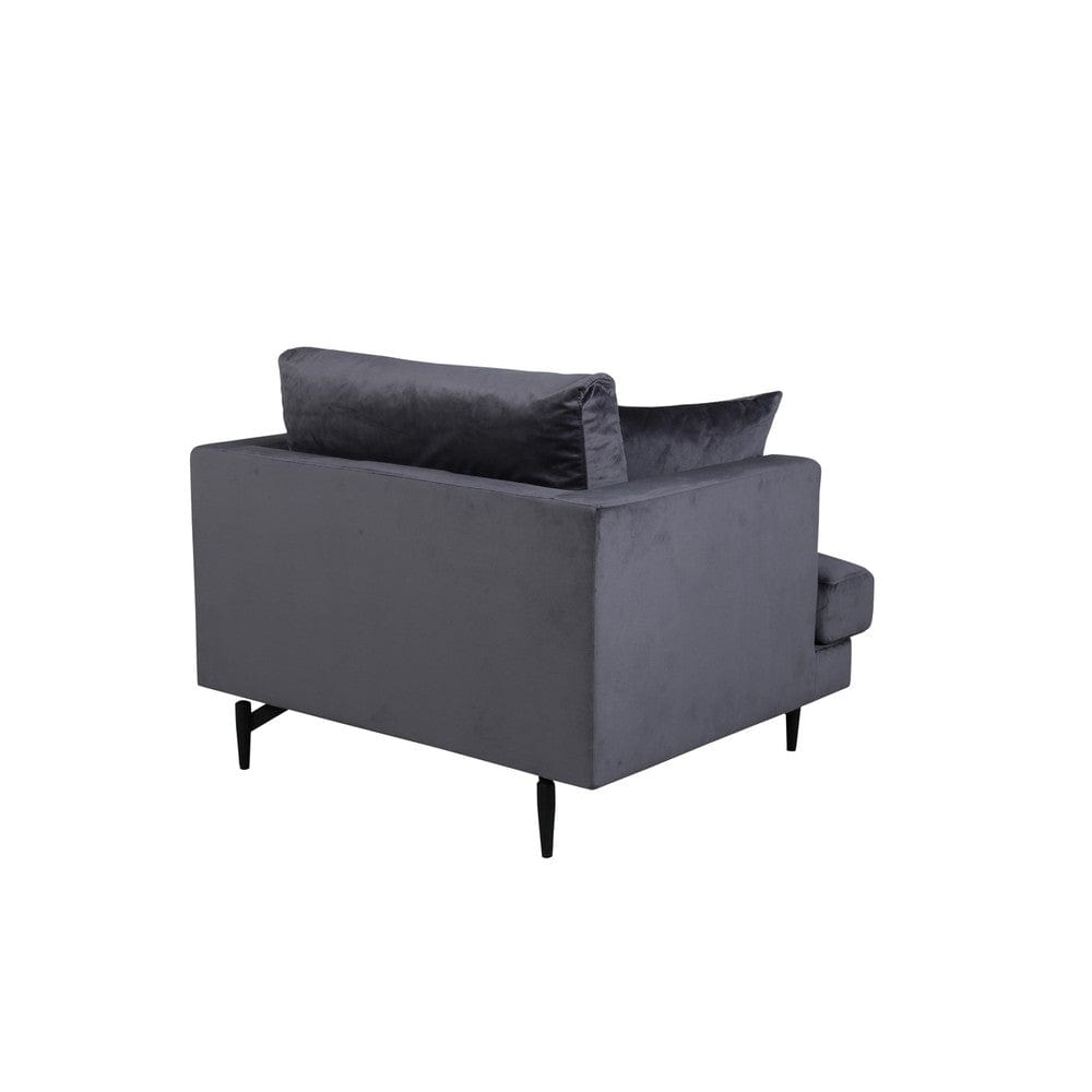 Venture Home Fåtölj Sofia Mörkgrå Sammet SKU VEN-15554-955 EAN 7350118417737