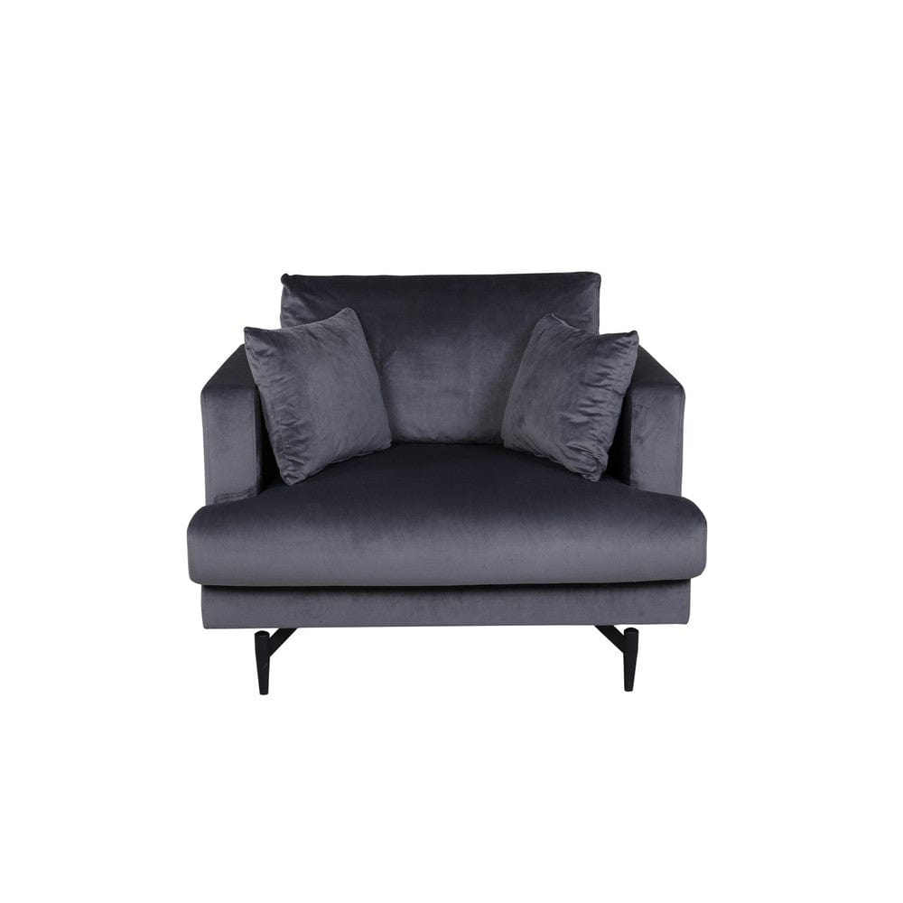 Venture Home Fåtölj Sofia Mörkgrå Sammet SKU VEN-15554-955 EAN 7350118417737