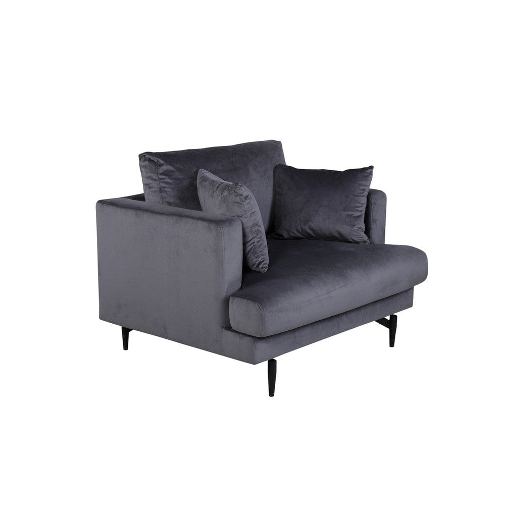 Venture Home Fåtölj Sofia Mörkgrå Sammet SKU VEN-15554-955 EAN 7350118417737