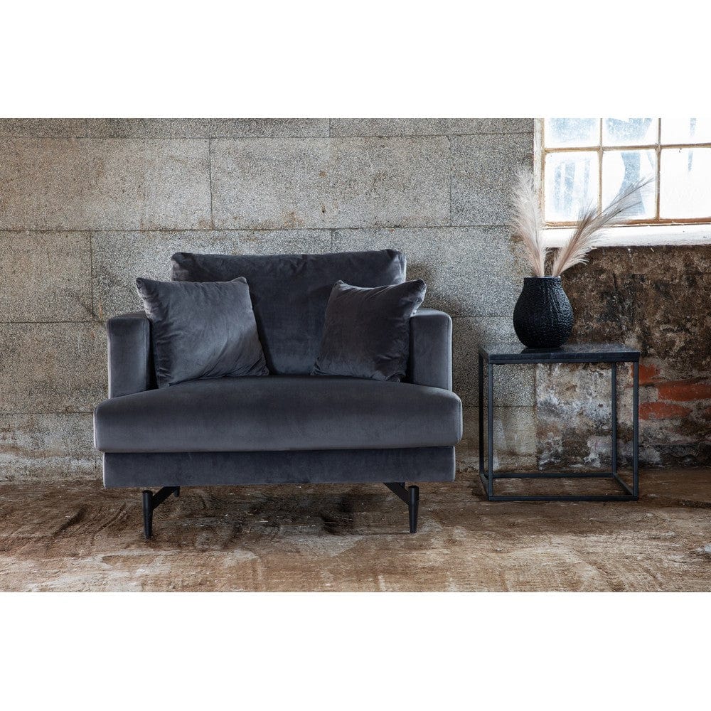 Venture Home Fåtölj Sofia Mörkgrå Sammet SKU VEN-15554-955 EAN 7350118417737