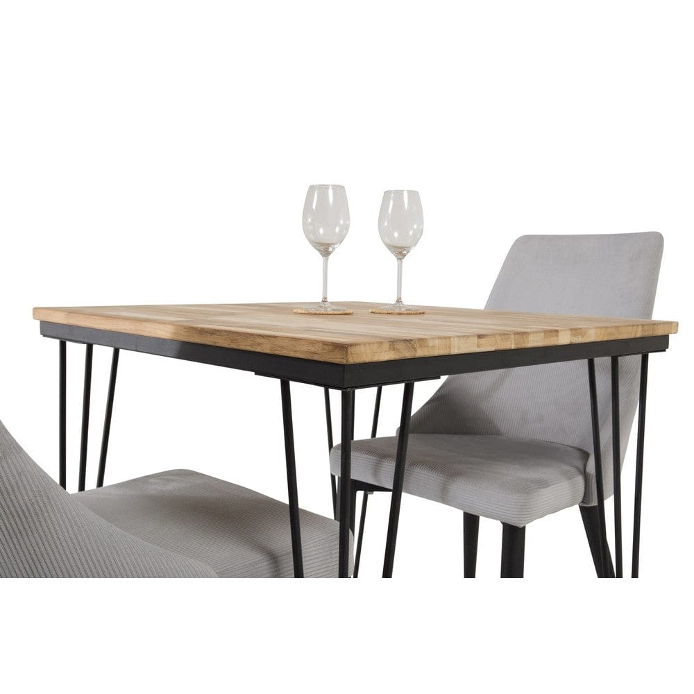 Venture Home Bali 80×80 cm – teakskiva och svart metallunderrede