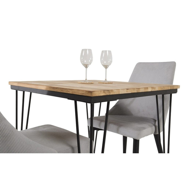 Venture Home Bali 80×80 cm – teakskiva och svart metallunderrede