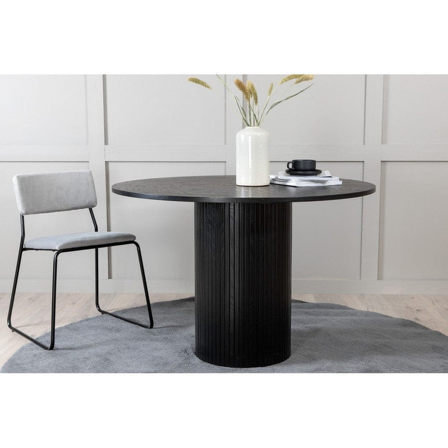 Venture Home Bianca runt matbord med ribbad cylinderfot