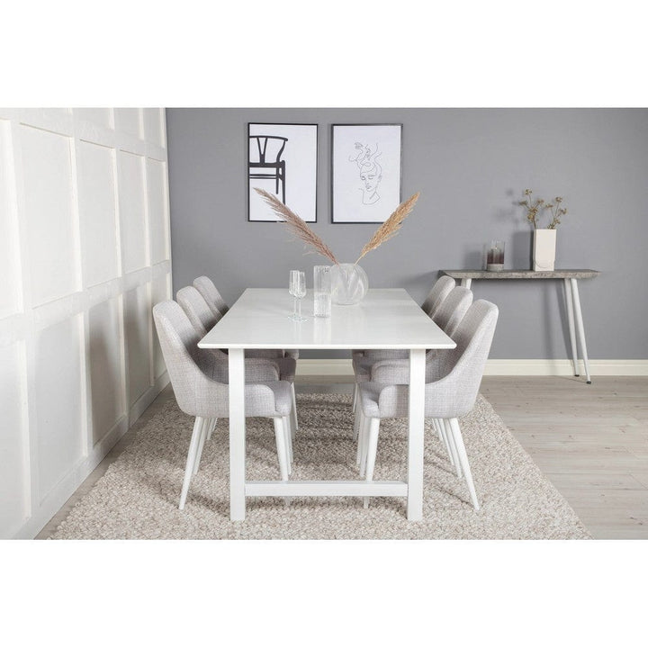 Venture Home Count vitt matbord – sidovy