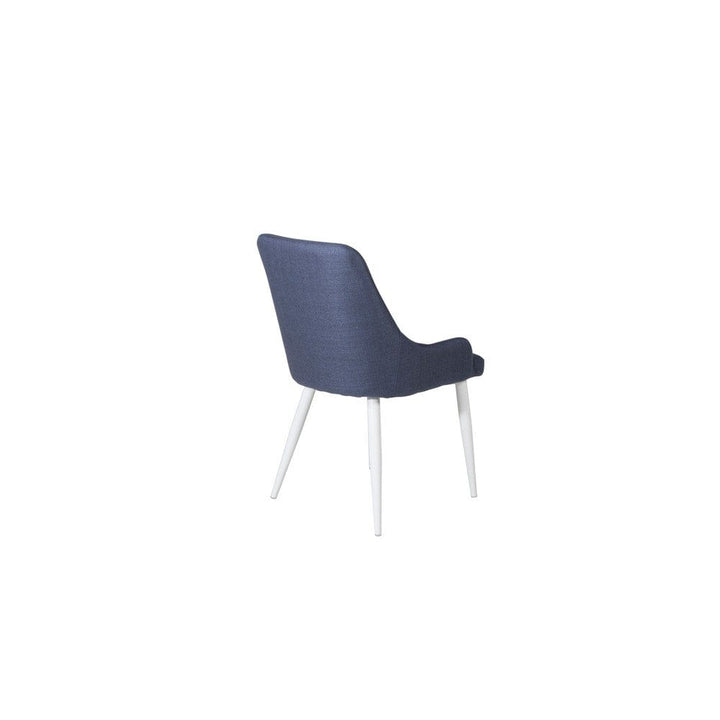 Venture Home Plaza Dining vit/blå – klädd sits och smal metallbenställning