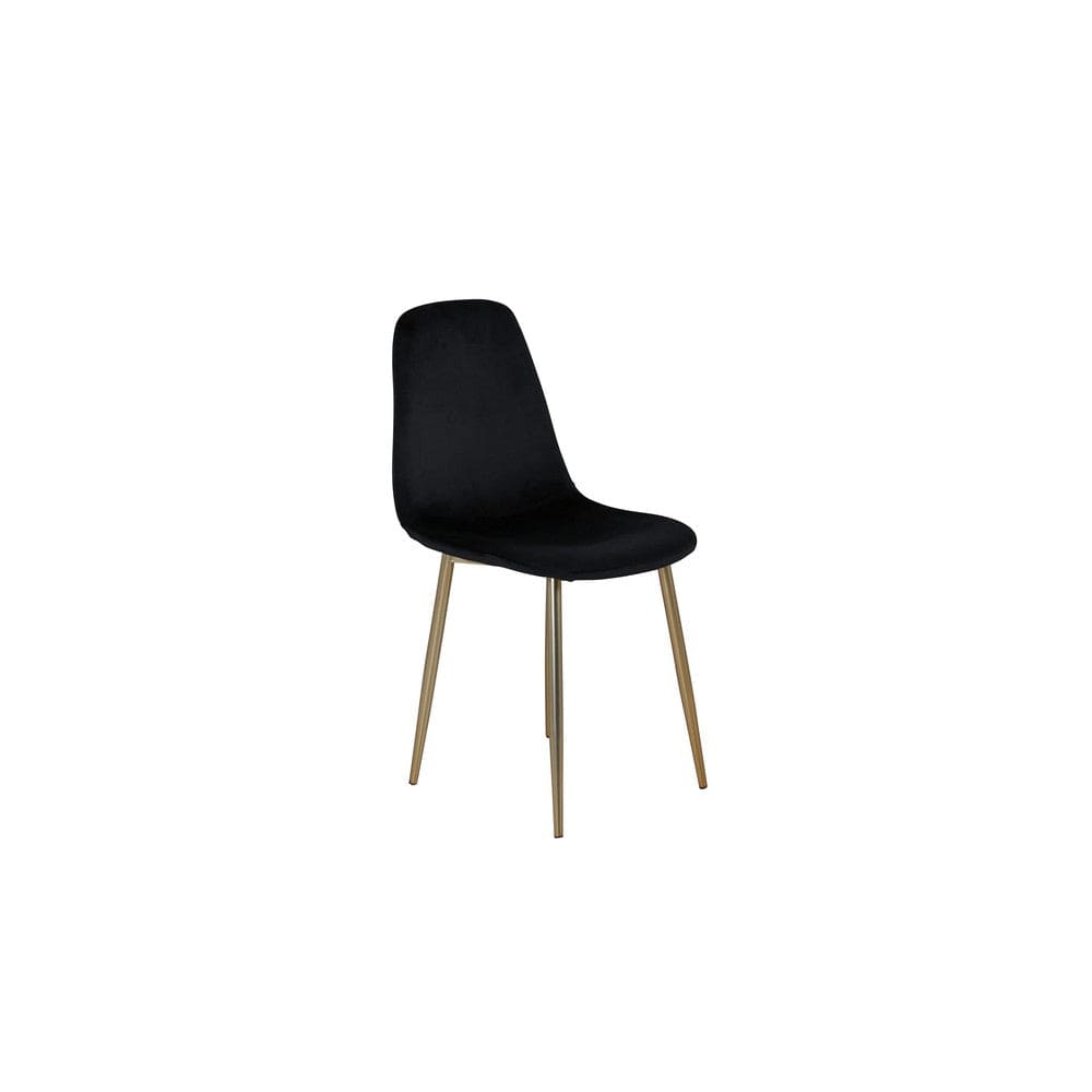 Polar Mässing matstol svart sammet och mässingsfärgade ben – Venture Home, 2-pack