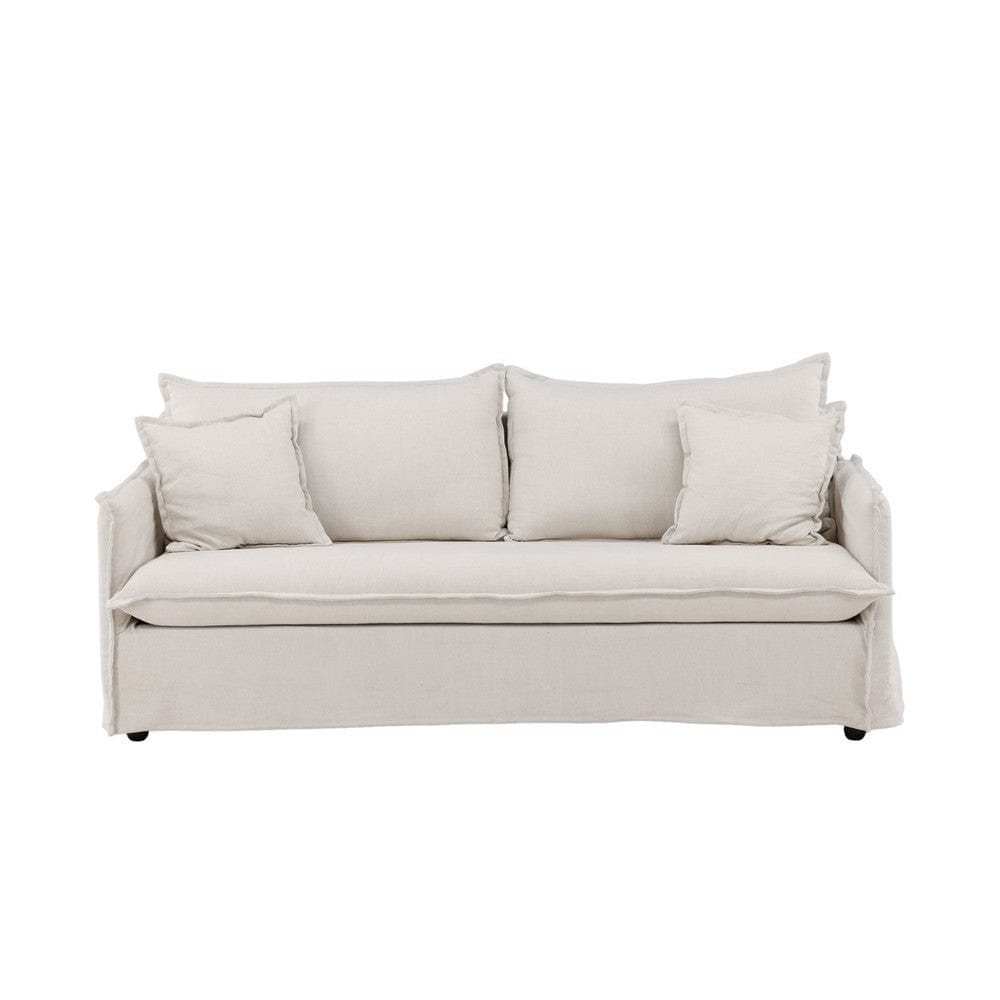 Venture Home Nova 3-sitssoffa beige linne och bomull – frontbild
