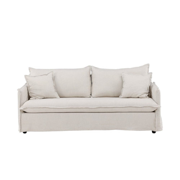 Venture Home Nova 3-sitssoffa beige linne och bomull – frontbild