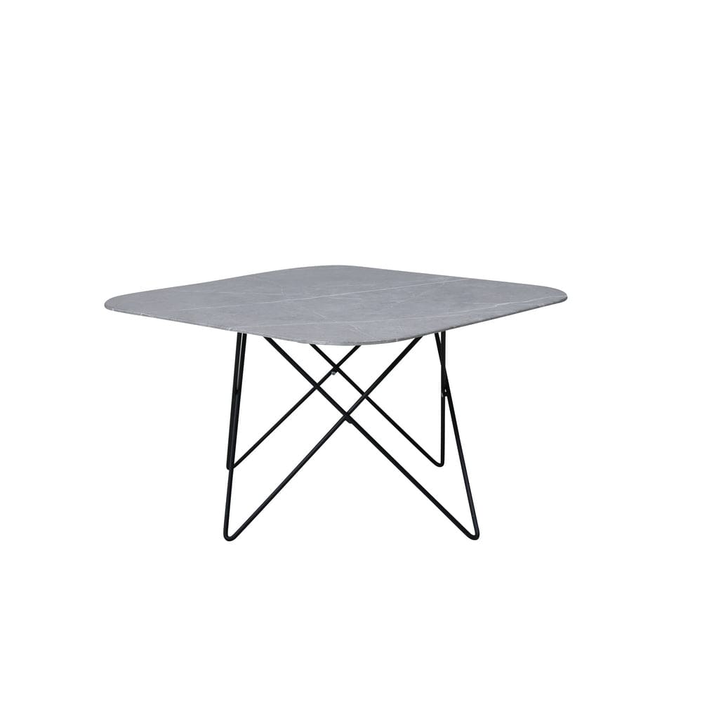 Venture Home Tristar soffbord i grå marmorglas och svart metall