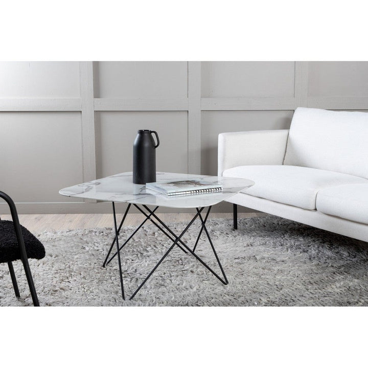 Venture Home Tristar soffbord med marmorerad glasskiva