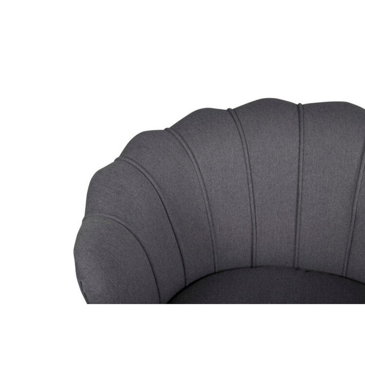 Detalj av Calais veckade rygg i grå polyester
